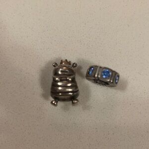 Pair of Pandora charms  - Queen Bee and Blue trinity spacer charm